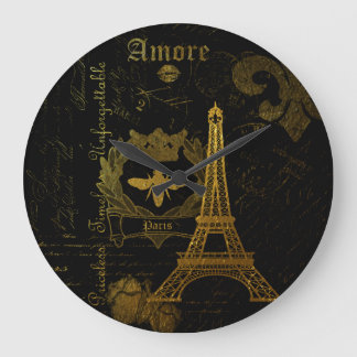 Paris: La Tour Eiffel Große Wanduhr