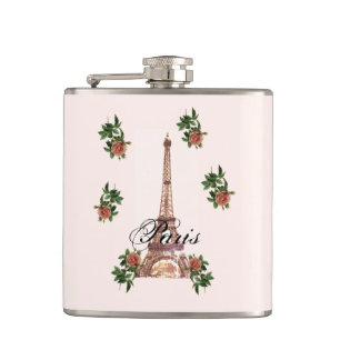 Paris – La Tour Eiffel pastel Eifelturm Roses Rose Flachmann