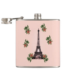 Paris – La Tour Eiffel pastel Eifelturm Roses Rose Flachmann