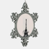 Paris – La Tour Eiffel pastel Eiffelturm Schneeflocken Zinn-Ornament (Links)