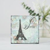 Paris La Tour Eiffel Tower Einladung (Stehend Vorderseite)