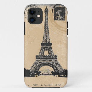 Paris La Tour Eiffel Vintage-Postkarte iPhone 11 Hülle