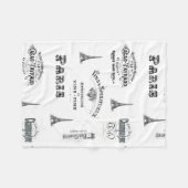 Paris Label Collage Fleece-Decke Fleecedecke (Vorderseite (Horizontal))