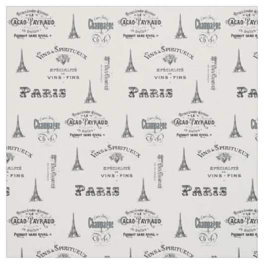 Paris Label Collage Stoff (Muster)