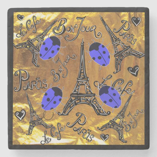 PARIS LADYBUGS STEINUNTERSETZER (Vorderseite)