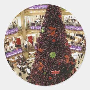 Paris Lafayette Christmas Tree Runder Aufkleber