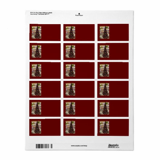 Paris Lafayette Weihnachtsbaum-Adressetikett Adressaufkleber (Vorne)