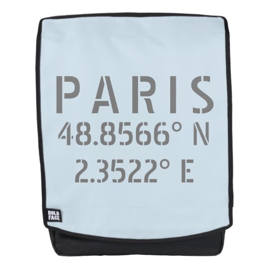 Paris Längengrad Breitengrad Rucksack (Vorderseite)