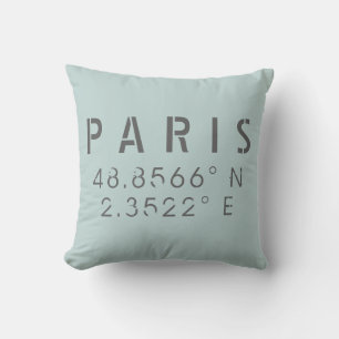 Paris Längengrad Latitude Throw Kissen