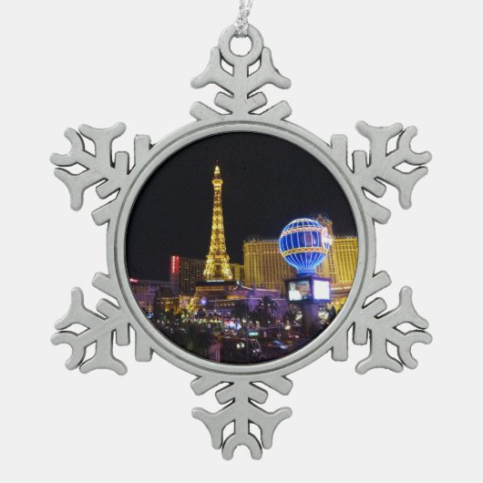 Paris Las Vegas Hotel & Casino #3 Schneeflocken Zinn-Ornament (Vorderseite)