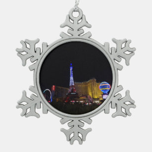 Paris Las Vegas Hotel & Casino #6 Schneeflocken Zinn-Ornament