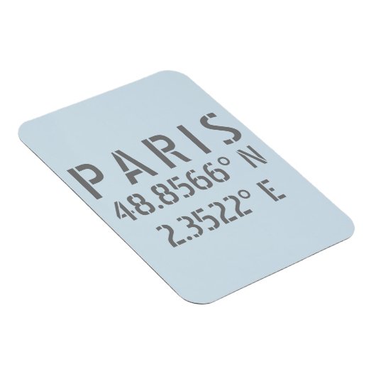 Paris Latitude & Longitude Magnet (Rechte Seite)