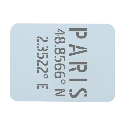Paris Latitude & Longitude Magnet (Horizontal)