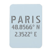 Paris Latitude & Longitude Magnet (Vertikal)