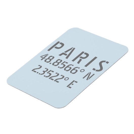 Paris Latitude & Longitude Magnet (Linke Seite)