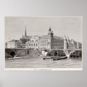 Paris - Le Palais de justice en 1859 Poster