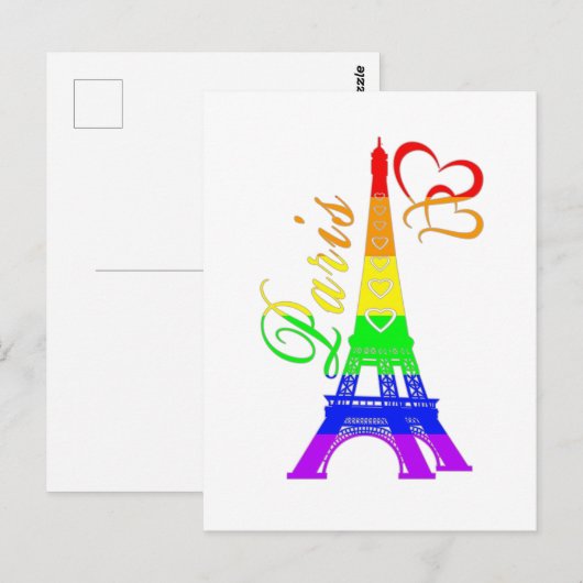 Paris  | LGBTQ+ Pride Postkarte (Vorne/Hinten)