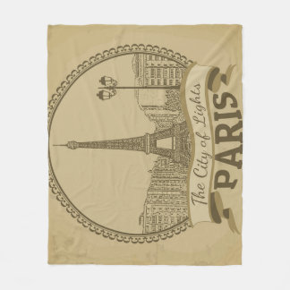 Paris Lichter: Vintage Landschaftspostkarte Fleecedecke