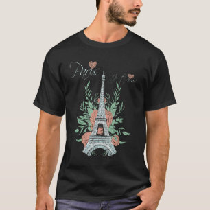 Paris Liebe Eiffel Tower Rose Parisian Souvenir Fi T-Shirt