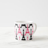 Paris Liebe, Eiffelturm in Schwarz und Rosa, Tasse (Vorderseite Rechts)