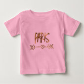 Paris Liebe Frankreich Gold Look Typografie Elegan Baby T-shirt (Vorderseite)