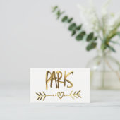 Paris Liebe Frankreich Gold Look Typografie Elegan Visitenkarte (Stehend Vorderseite)