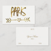 Paris Liebe Frankreich Gold Look Typografie Elegan Visitenkarte (Vorne/Hinten)
