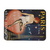 Paris liebe ich, alter Poster. Magnet (Horizontal)