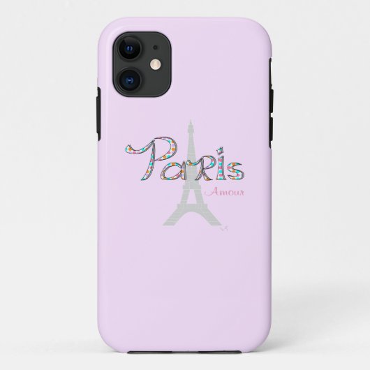 PARIS Liebe mit Eiffelturm Case-Mate iPhone Hülle (Rückseite)