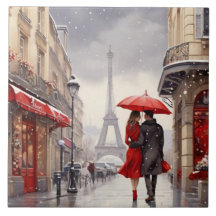 Paris Liebe: Romantischer Winterlicher Eiffelturm