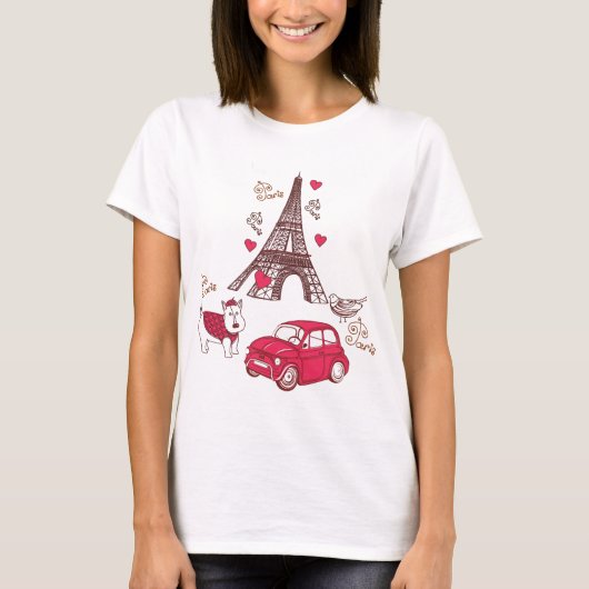 Paris-Liebe T-Shirt (Vorderseite)