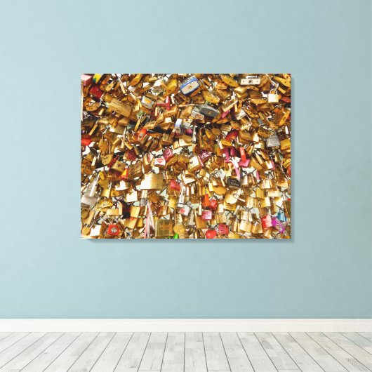 Paris Liebe - Vorhängeschlösser 2 Leinwanddruck (Insitu (Holzboden))