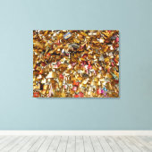 Paris Liebe - Vorhängeschlösser 4 Leinwanddruck (Insitu (Holzboden))