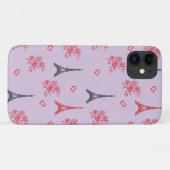 Paris-Liebesmuster – Eiffelturm & Rosen Nahtlos Case-Mate iPhone Hülle (Rückseite (Horizontal))
