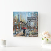 Paris-Liebhaber Quadratische Wanduhr (Zuhause)