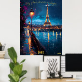 Paris Lights at Dusk - Romantischer Abend Poster (Heimbüro)