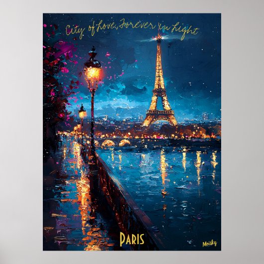Paris Lights at Dusk - Romantischer Abend Poster (Vorne)