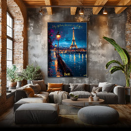Paris Lights at Dusk - Romantischer Abend Poster