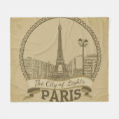 Paris Lights: Vintage Landschaft Postkarte Fleecedecke (Vorderseite (Horizontal))