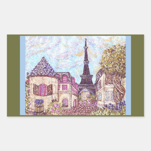 Paris like Pointillism mit Eiffelturm Aufkleber (Vorderseite)