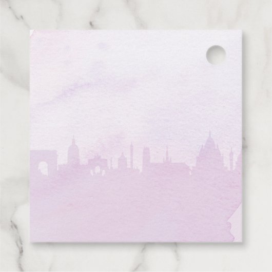 Paris Lila Iris French Danke Geschenkanhänger (Rückseite)