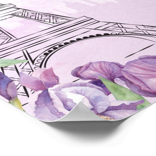 Paris Lila Iris French Event oder Party Welcome Poster (Ecke)