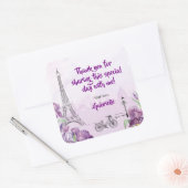 Paris Lila Iris French Square Sticker (Umschlag)