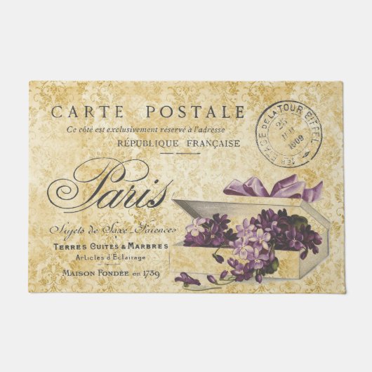 Paris Lilacs Carte Postale Fußmatte (Vorderseite)