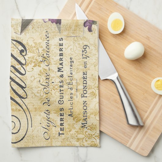 Paris Lilacs Carte Postale Geschirrtuch (Viertel Falte)