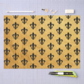 Paris-Lilie in Schwarz und Gold Seidenpapier (Handwerk)