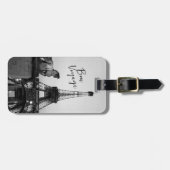 Paris Lit Up Eiffel Tower Bon Voyage Gepäckanhänger (Vorderseite horizontal)