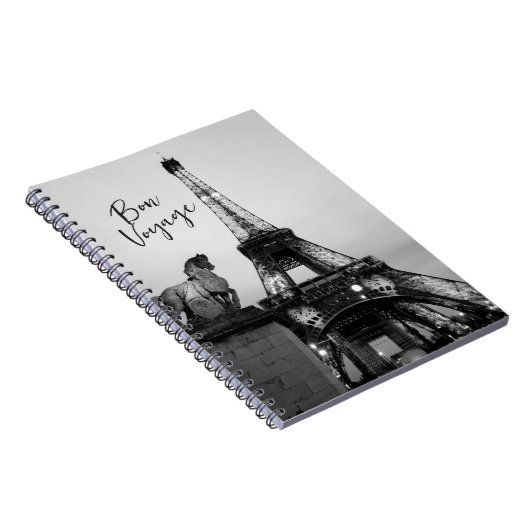 Paris Lit Up Eiffel Tower Bon Voyage Travel Notizblock (Rechte Seite)