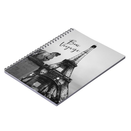 Paris Lit Up Eiffel Tower Bon Voyage Travel Notizblock (Linke Seite)