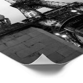 Paris Lit Up Eiffel Tower Bon Voyage Travel Poster (Ecke)